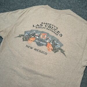 Vintage Harley Davidson T Shirt Las Cruces‎ New Mexico Size L Made In USA Poker